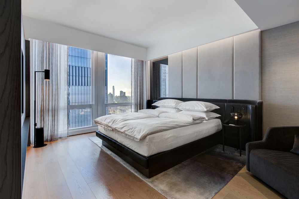 Guest room at the Equinox hotel in New York City