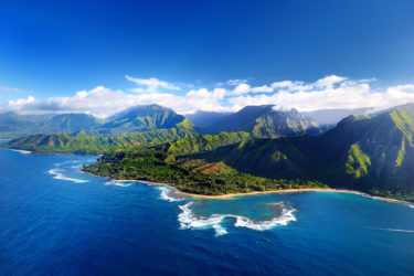 Aerial view of Nā Pali Coast, Kauai