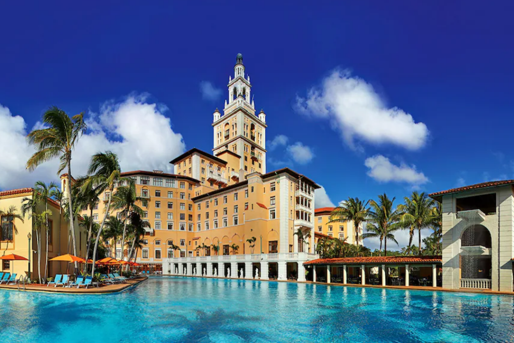 View from across a pool of the Biltmore Hotel - Miami - Coral Gables