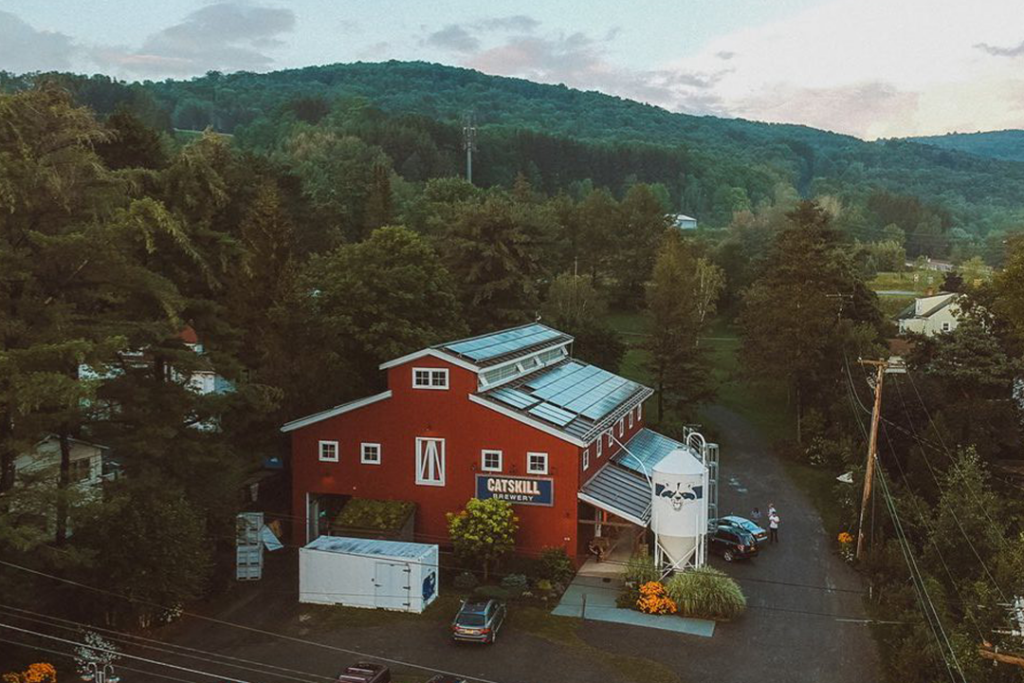 Catskill Brewery at Livingston Manor, where you can enjoy tasty beer, food, and live music.