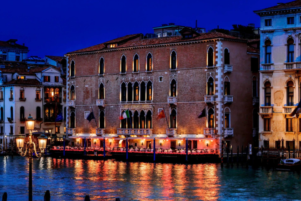 Exterior of The Gritti Palace, a Luxury Collection Hotel, Venice from across the waterway